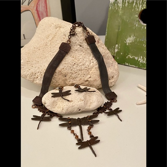 Dragonfly Earrings and Necklace Set - Picture 7 of 8